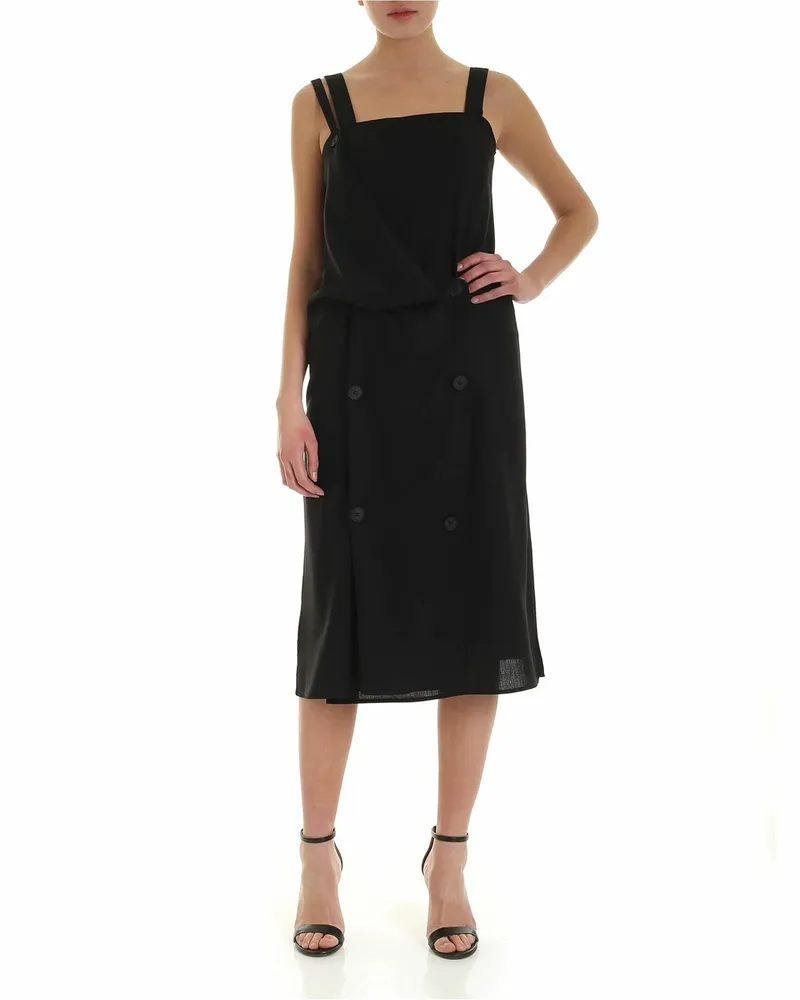 McQ Knielanges Kleid - Schwarz Schwarz