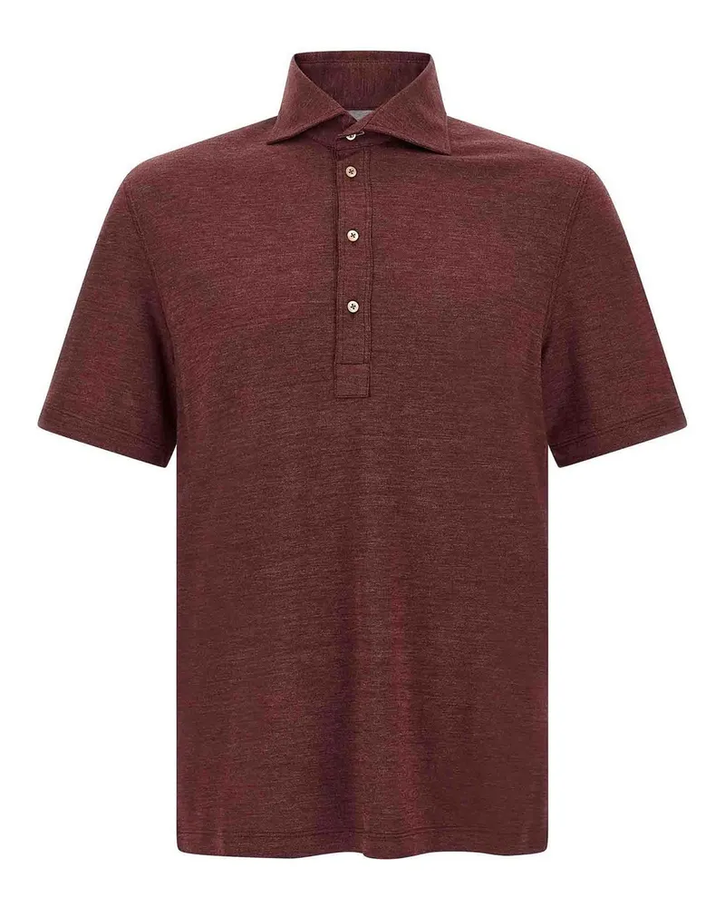 Brunello Cucinelli Poloshirt - Dunkelrot Dunkelrot