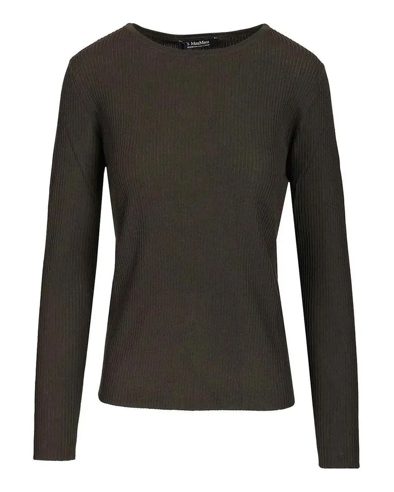 Max Mara Rundhalspullover - Grün Grün