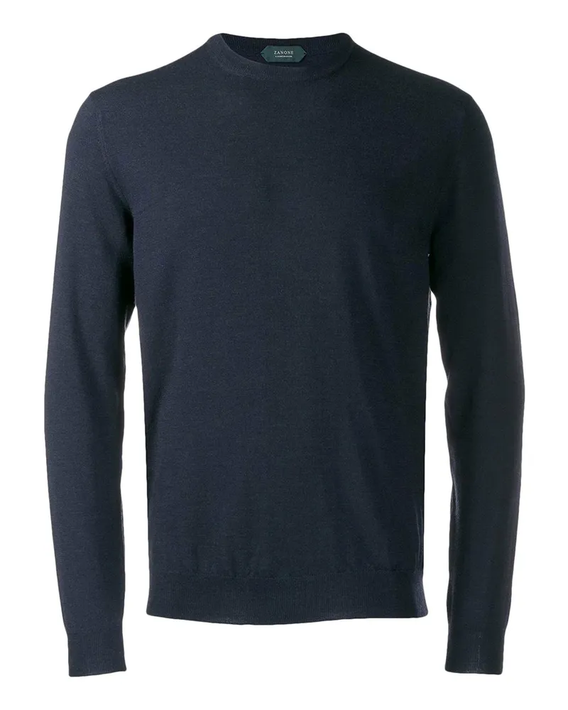 Zanone Rundhalspullover - Blau Blau