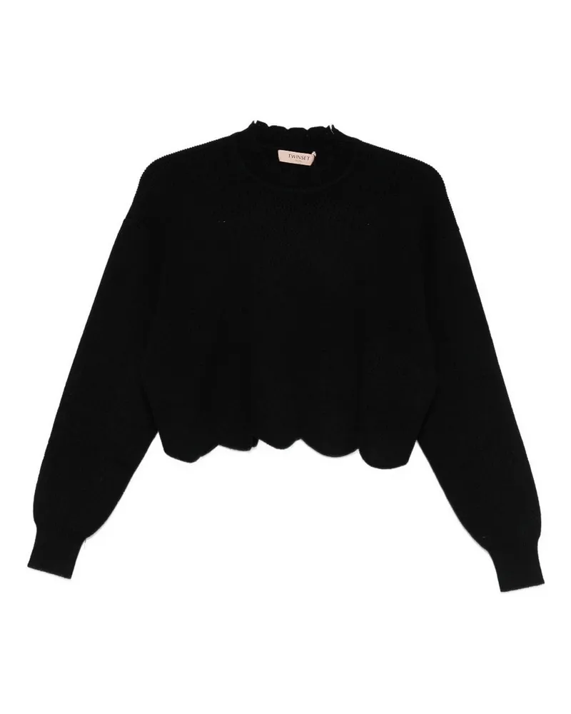 Twin-Set Rundhalspullover - Schwarz Schwarz