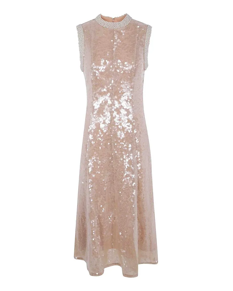Self-Portrait Knielanges Kleid - Nude Nude