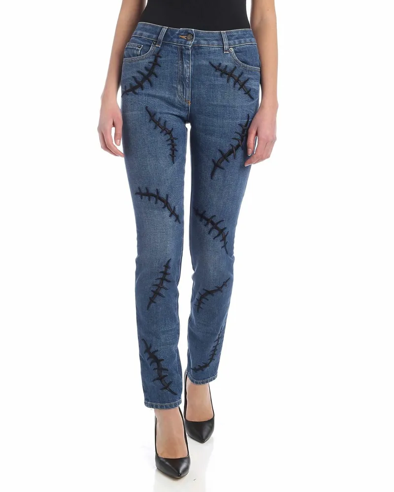 Moschino Straight Leg Jeans - Blau Blau