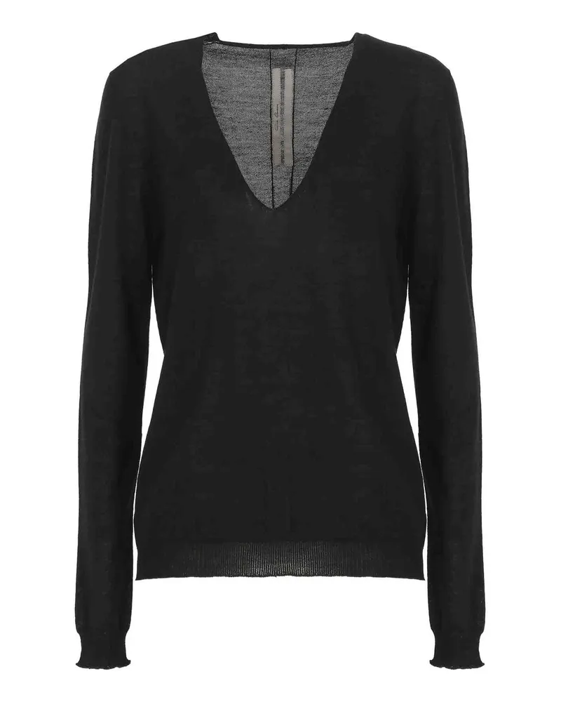 Rick Owens V-Pullover - Schwarz Schwarz