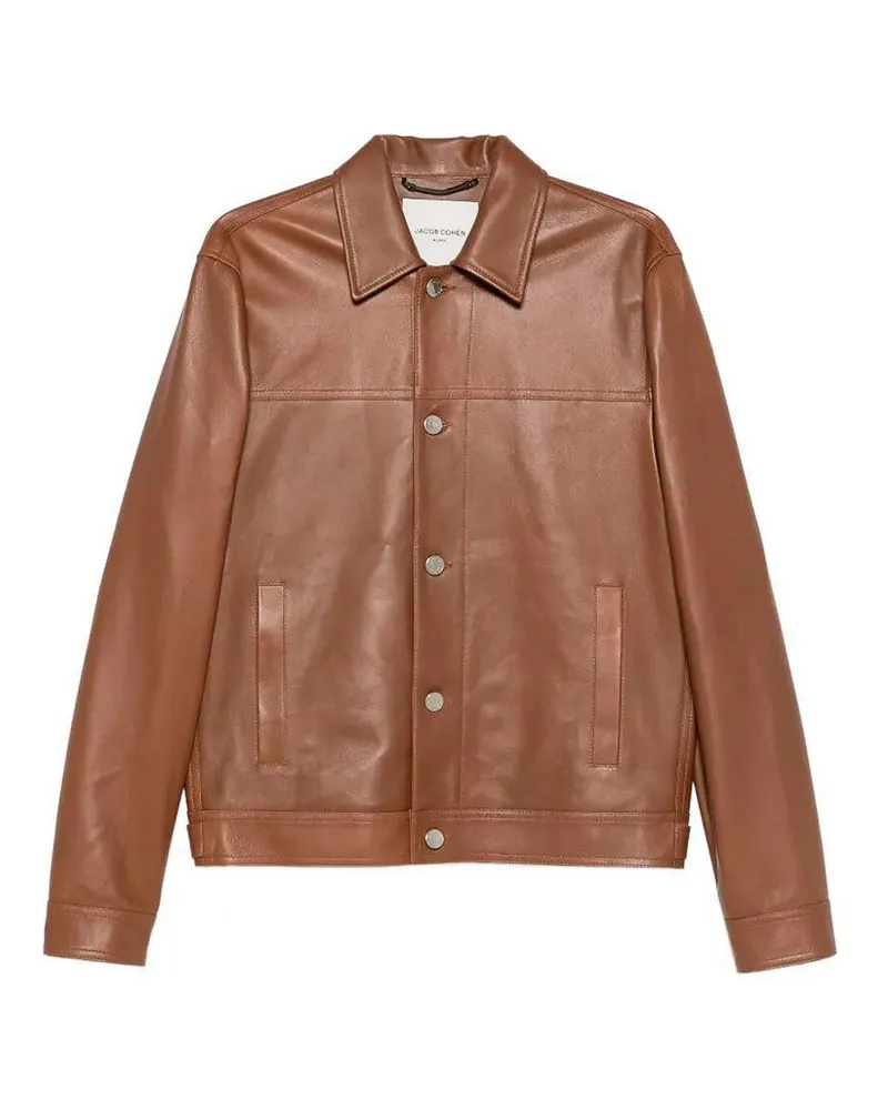 Jacob Cohën Lederjacke - Braun Braun