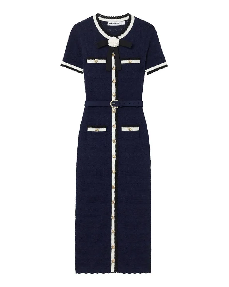 Self-Portrait Kurzes Kleid - Dunkelblau Dunkelblau