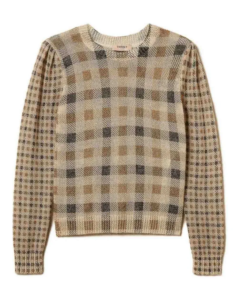 Twin-Set Rundhalspullover - Braun Braun