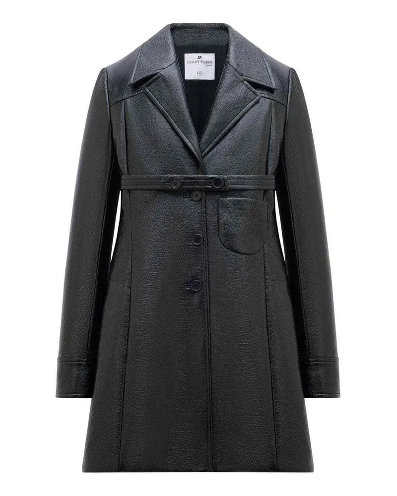 Courrèges Kurzer Mantel - Schwarz Schwarz