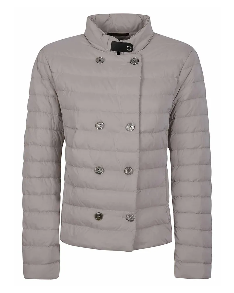MOORER Knielanger Mantel - Grau Grau