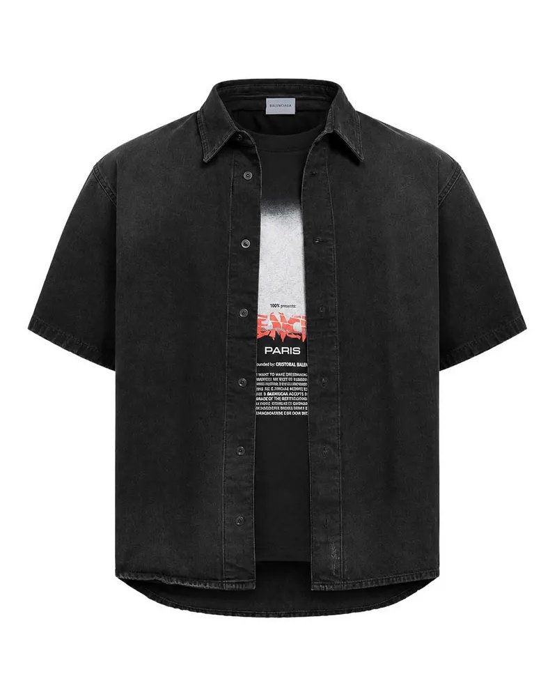 Balenciaga Hemd - Schwarz Schwarz