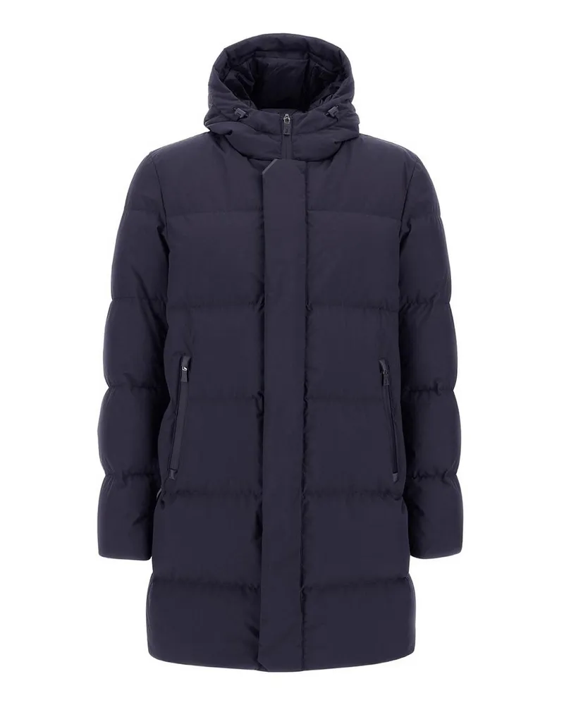 Herno Knielanger Mantel - Blau Blau
