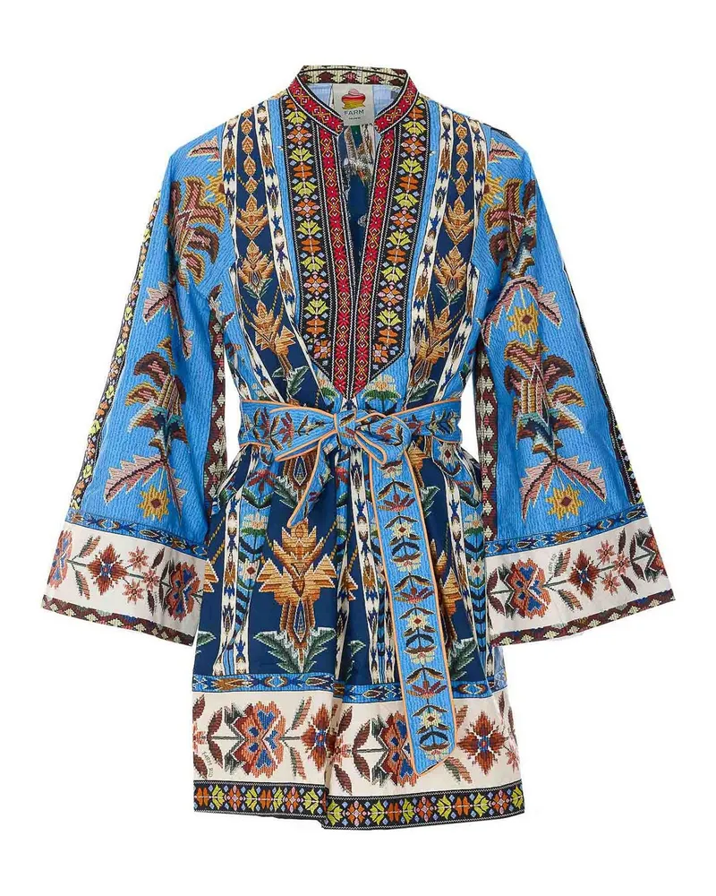 FARM Rio Kurzes Kleid - Blau Blau