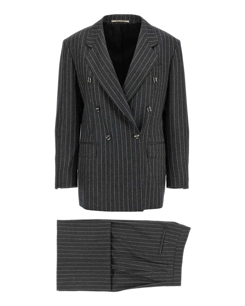 Tagliatore Knielanges Kleid - Grau Grau