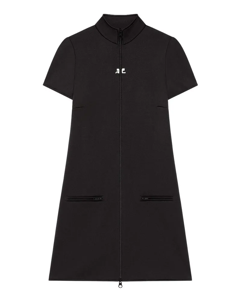 Courrèges Knielanges Kleid - Schwarz Schwarz