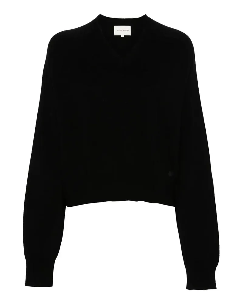 Loulou Studio V-Pullover - Schwarz Schwarz
