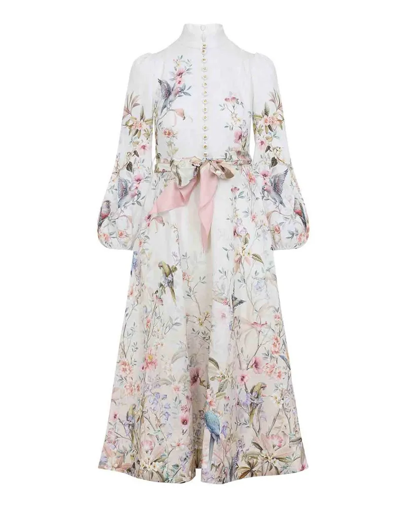 Zimmermann Knielanges Kleid - Weiß Weiß