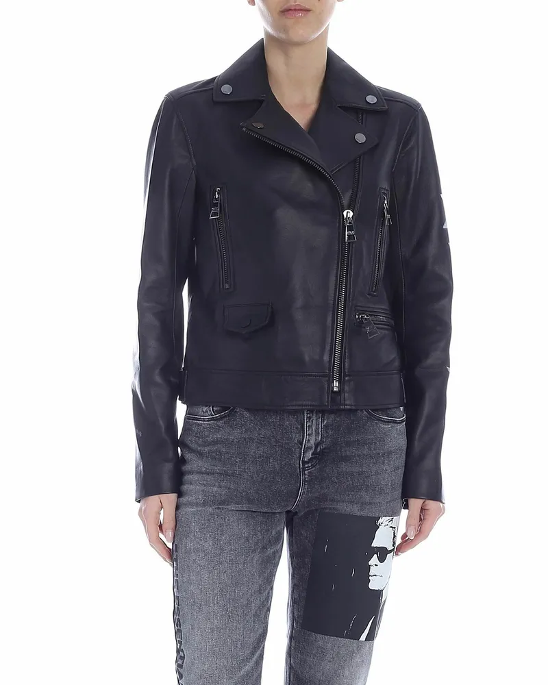 Karl Lagerfeld Lederjacke - Schwarz Schwarz