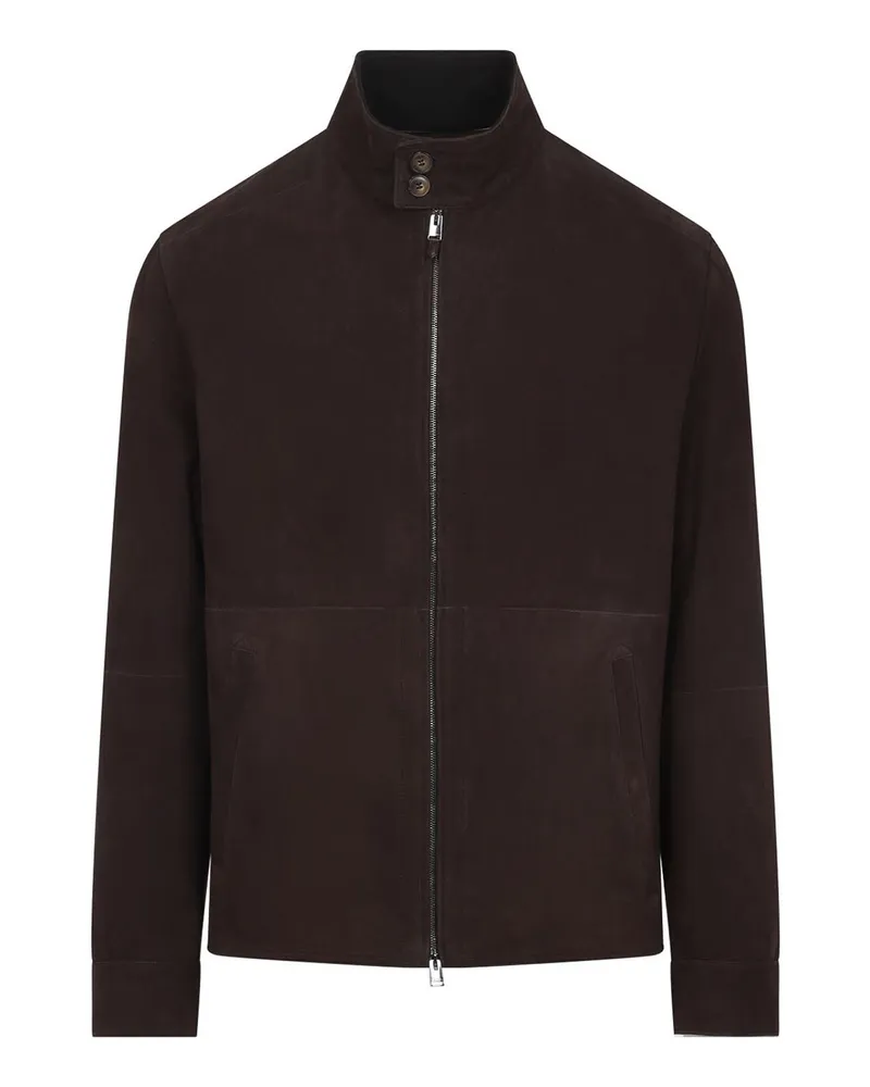 Canali Lederjacke - Braun Braun