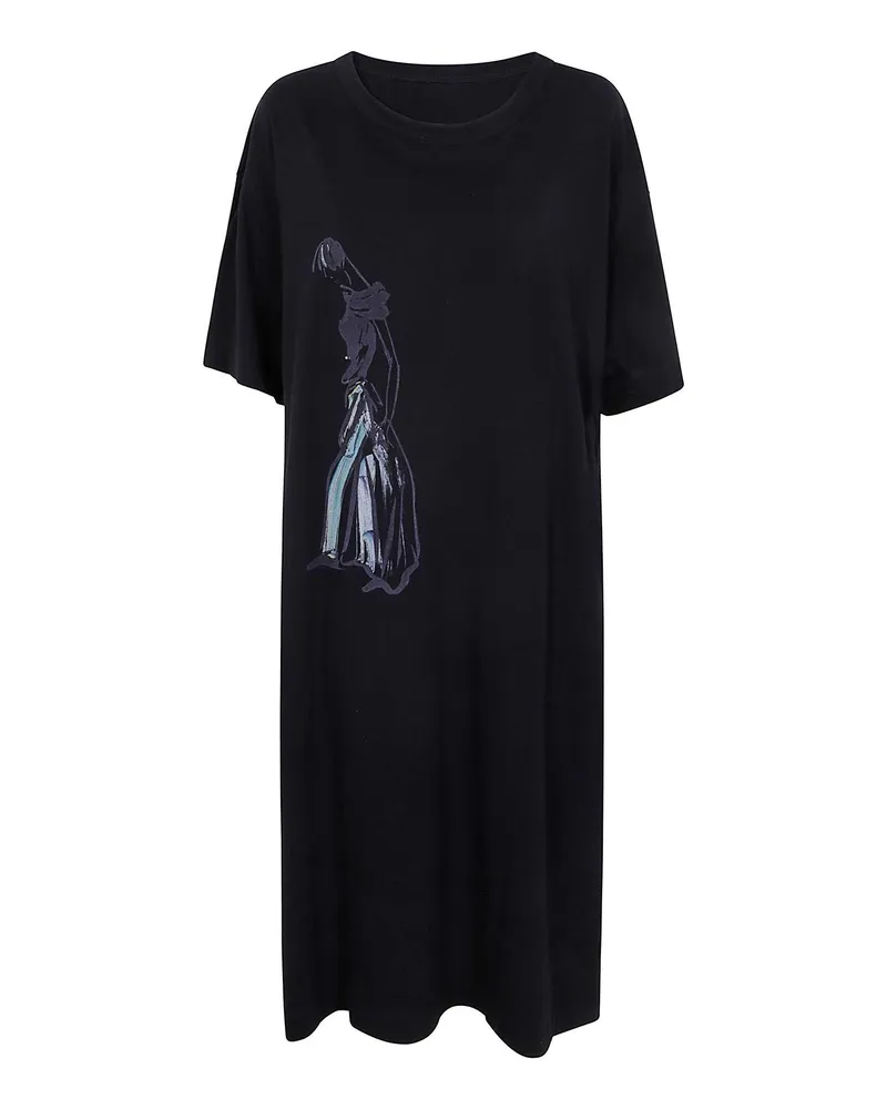 Yohji Yamamoto Knielanges Kleid - Schwarz Schwarz