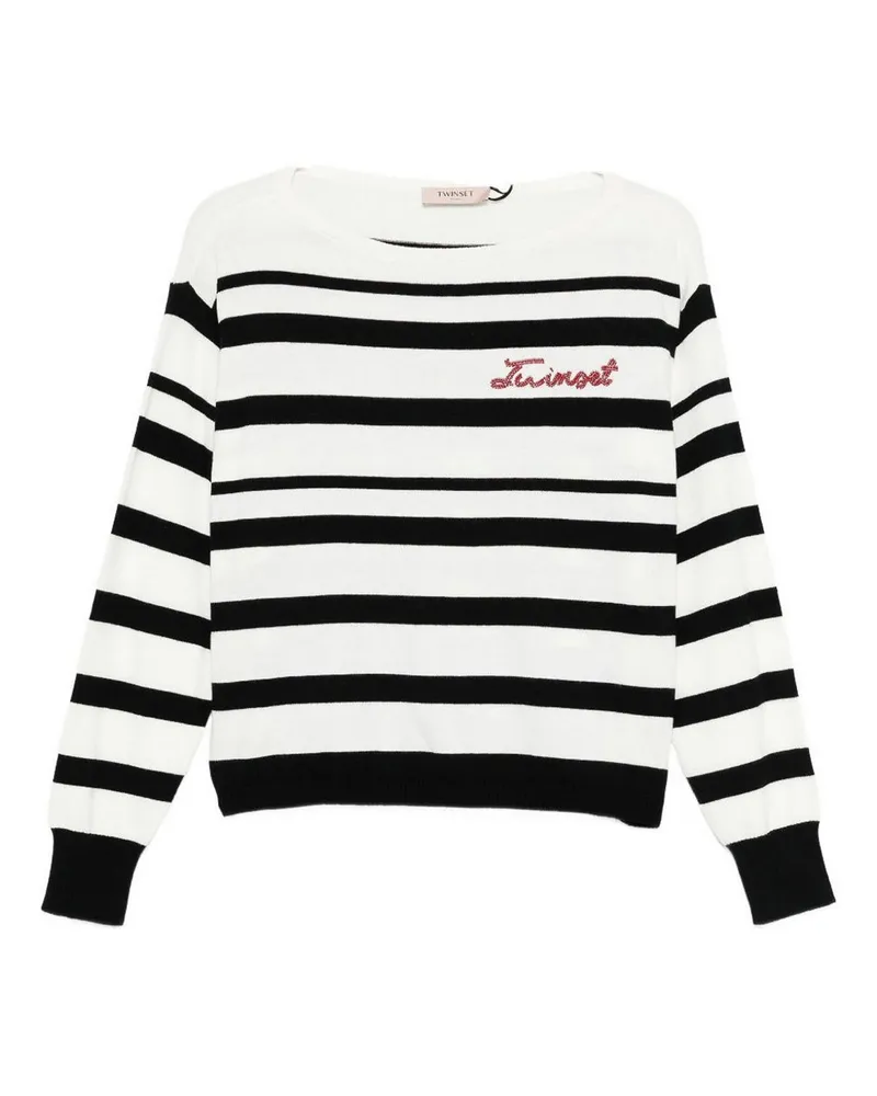 Twin-Set Rundhalspullover - Weiß Weiß