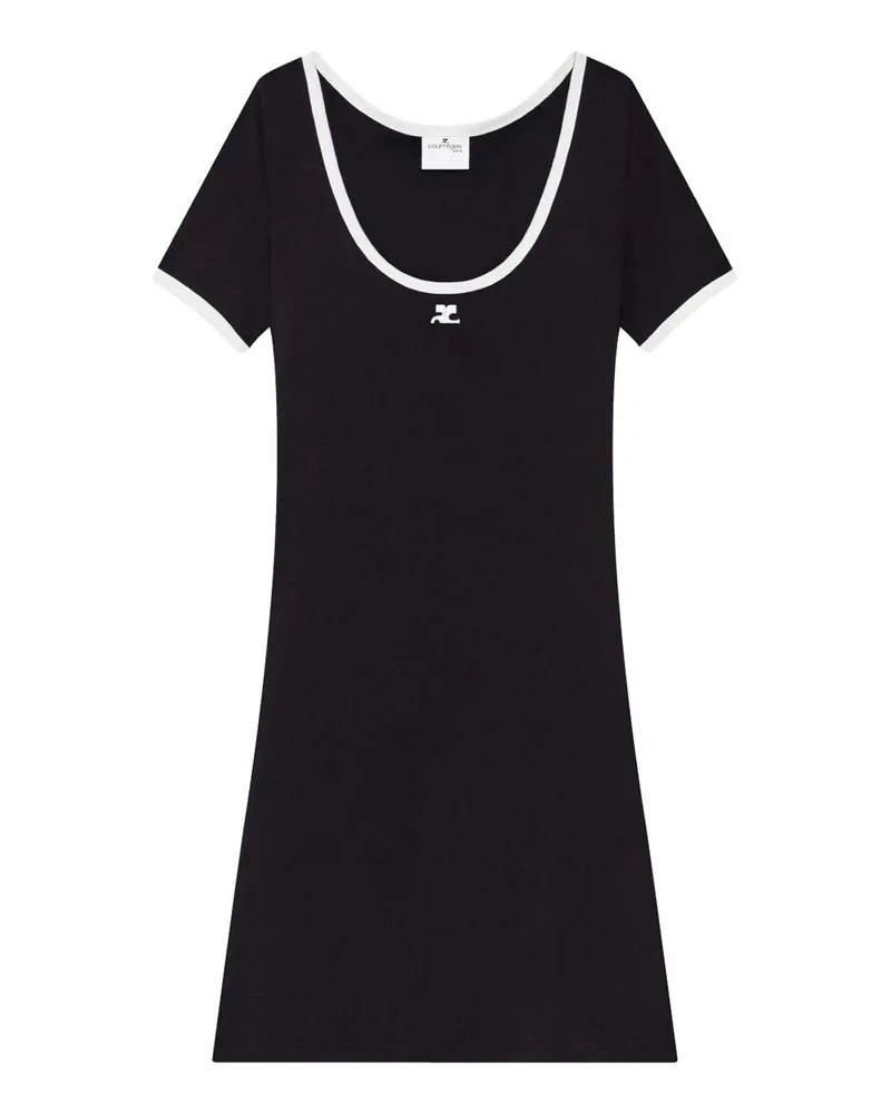 Courrèges Kurzes Kleid - Schwarz Schwarz