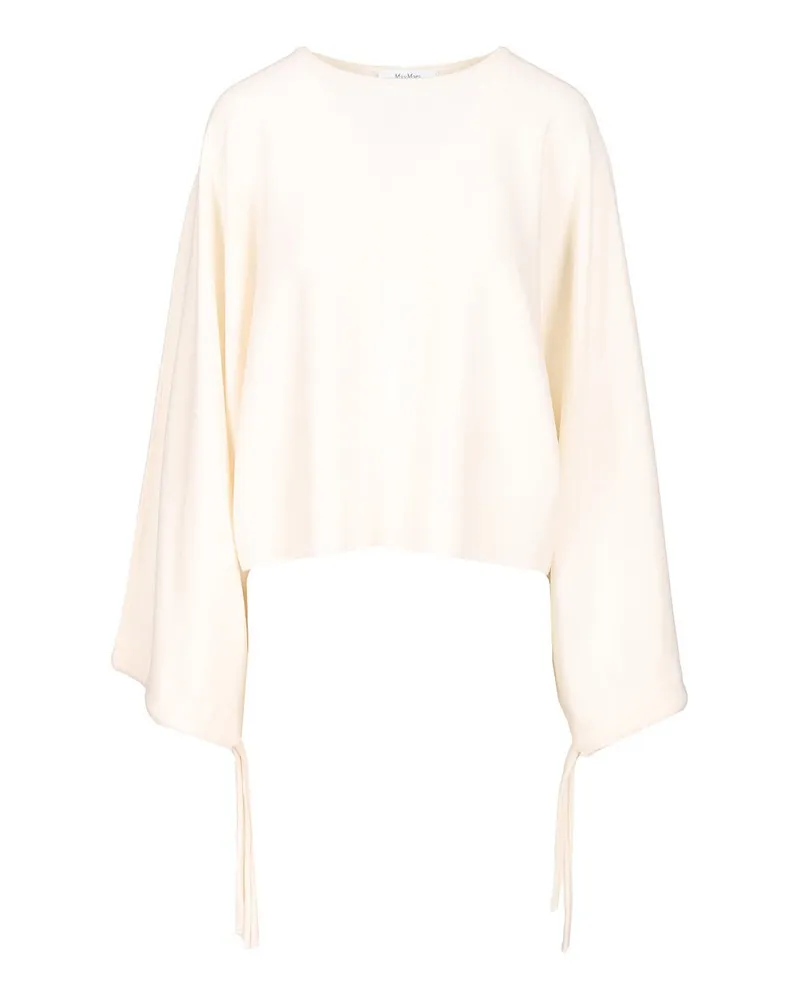 Max Mara Rundhalspullover - Weiß Weiß
