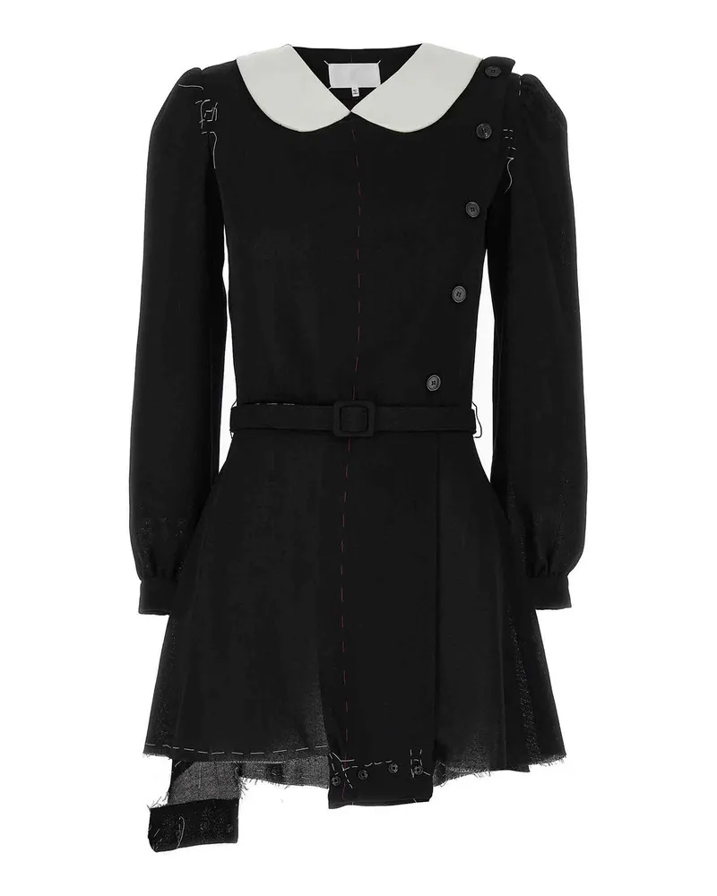 Maison Margiela Knielanges Kleid - Weiß Schwarz