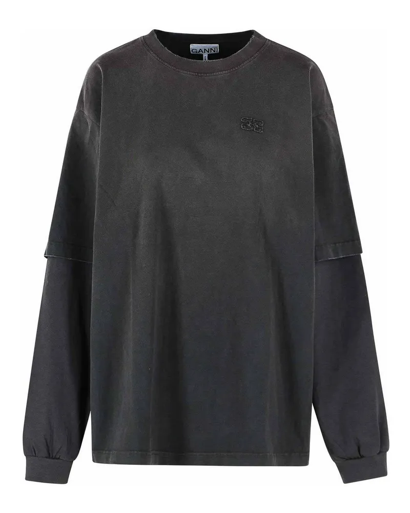 Ganni T-Shirt - Grau Grau