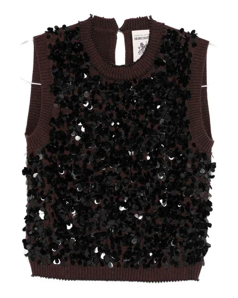 Semicouture Rundhalspullover - Braun Braun