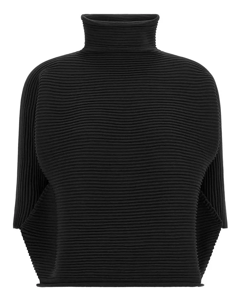 Issey Miyake Bluse - Schwarz Schwarz