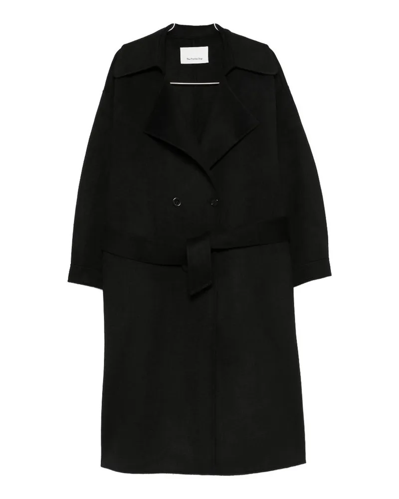 FRANKIE Shop Langer Mantel - Schwarz Schwarz