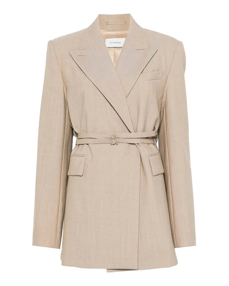 SPORTMAX Knielanger Mantel - Beige Beige