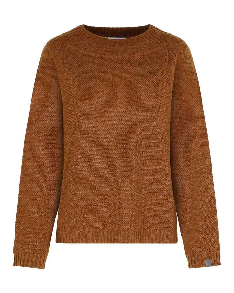 Max Mara Rundhalspullover - Braun Braun