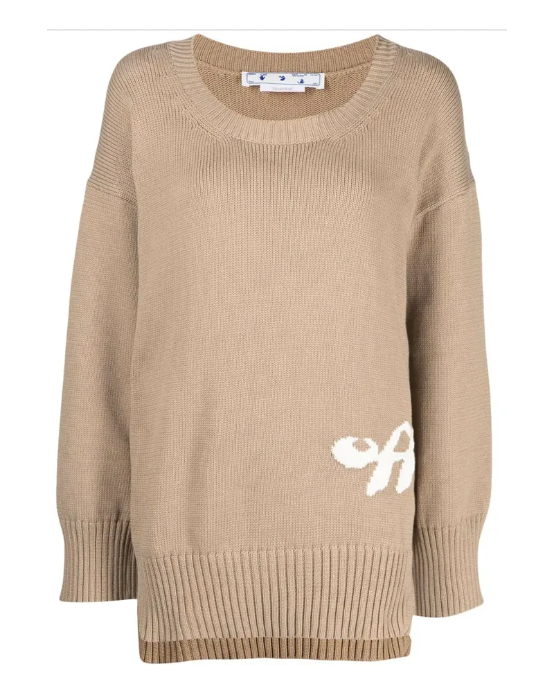 OFF-WHITE Rundhalspullover - Camel Camel