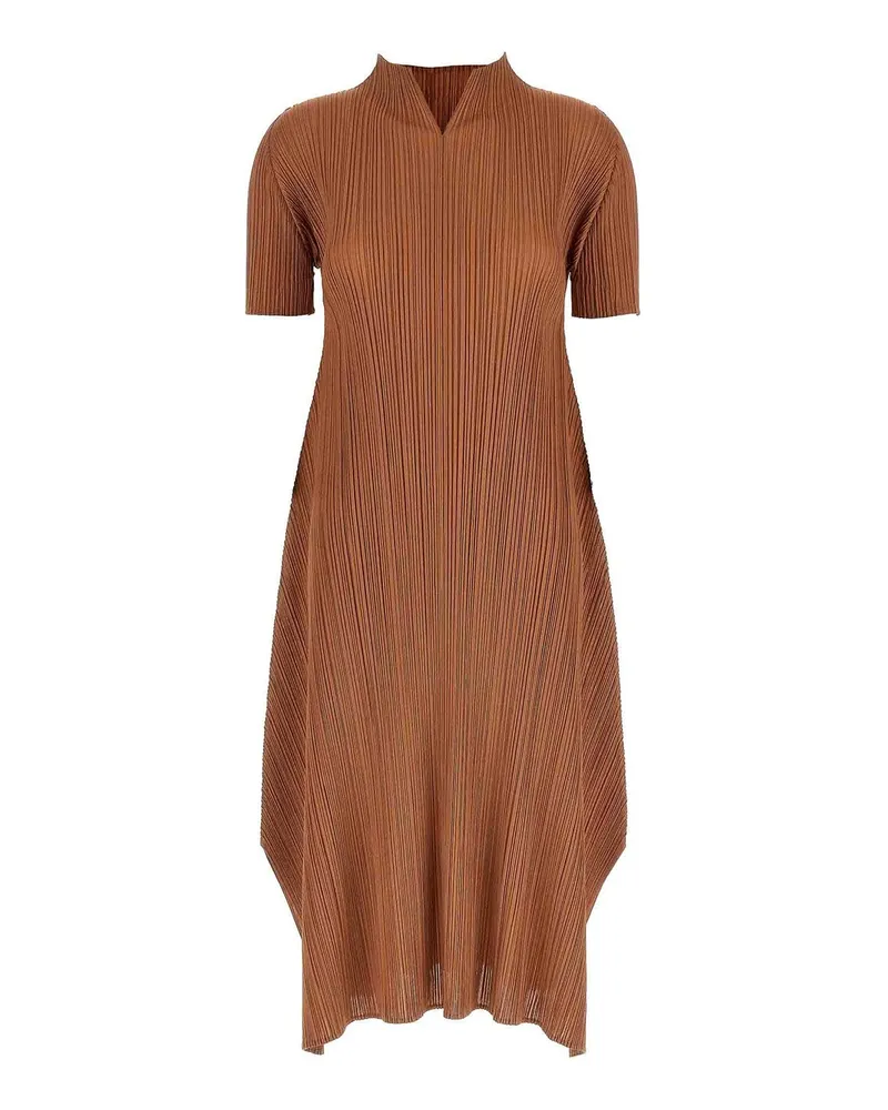 Issey Miyake Knielanges Kleid - Braun Braun
