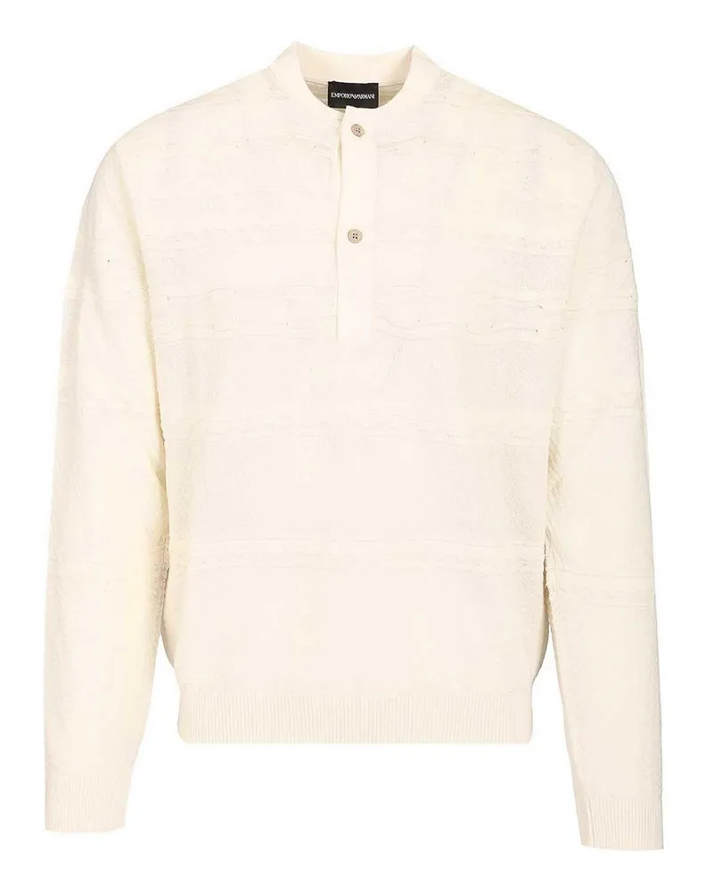Emporio Armani Rundhalspullover - Weiß Weiß