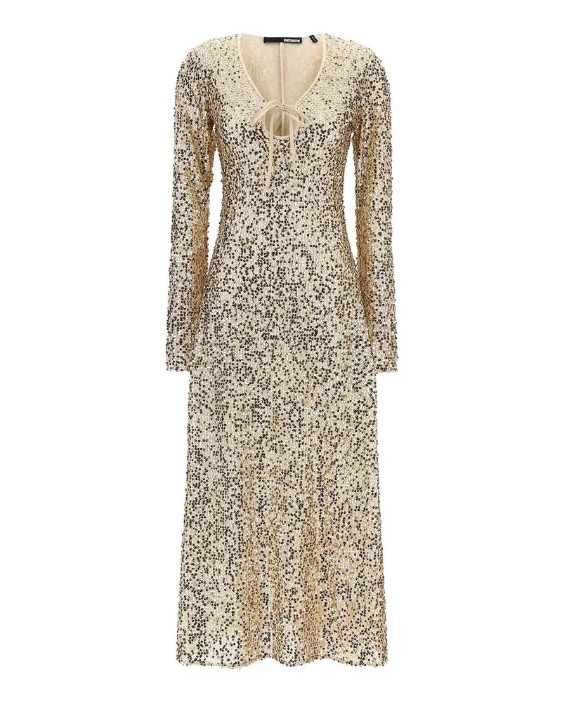 ROTATE Birger Christensen Knielanges Kleid - Gold Gold