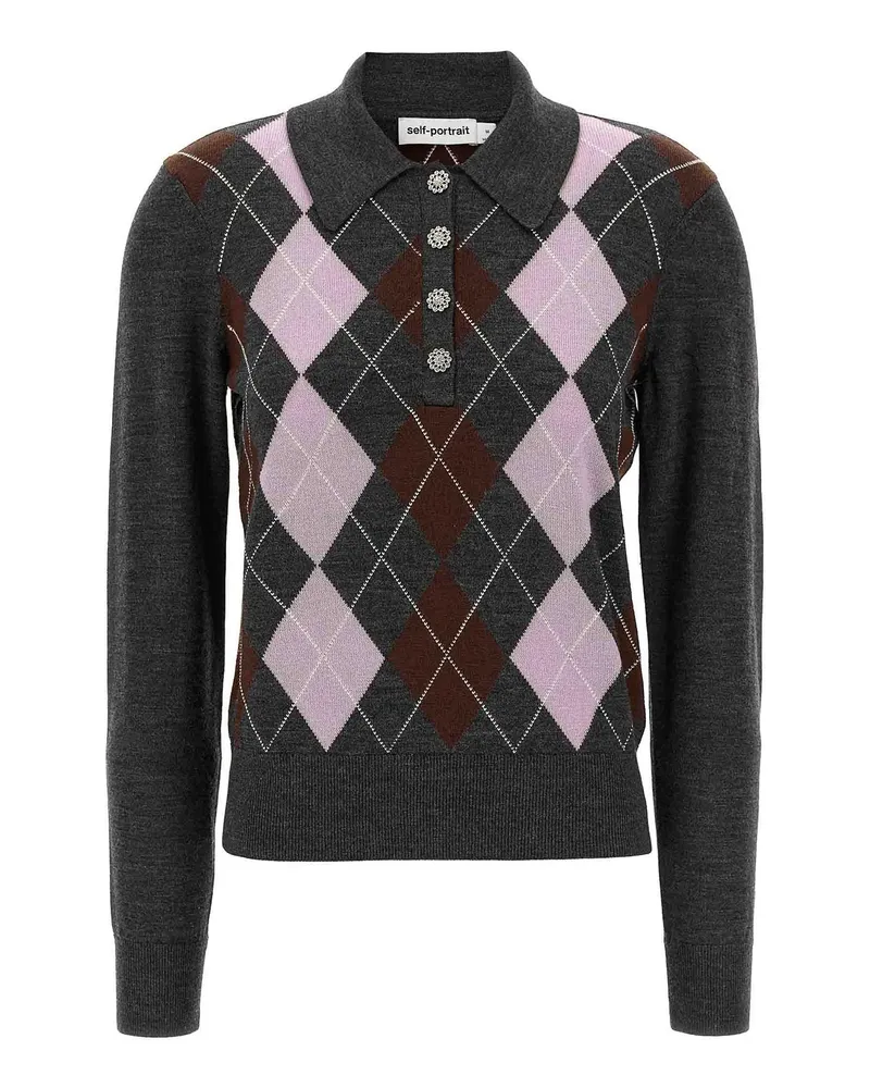 Self-Portrait Rundhalspullover - Grau Grau