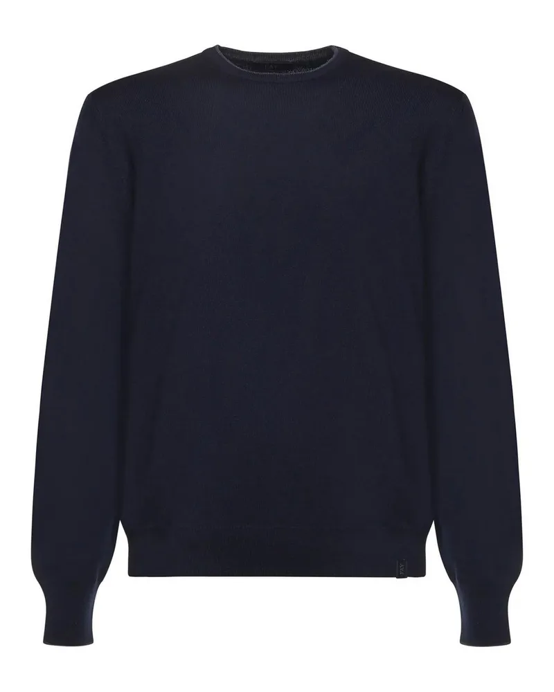 Fay Rundhalspullover - Blau Blau