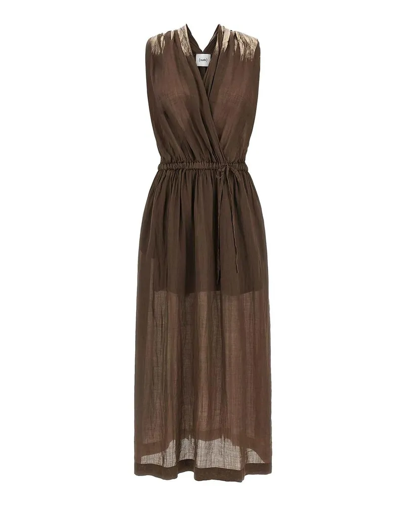 NUDE Knielanges Kleid - Braun Braun