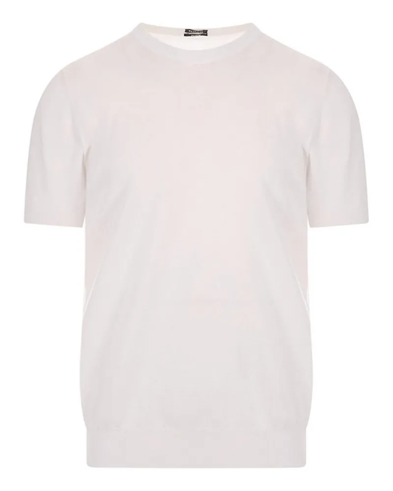 Kiton Rundhalspullover - Weiß Weiß