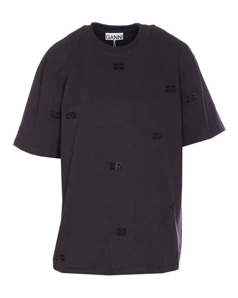 Ganni T-Shirt - Schwarz Schwarz
