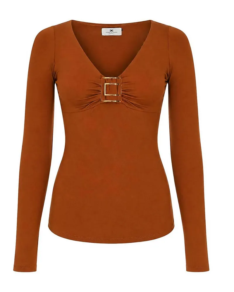 Elisabetta Franchi Rundhalspullover - Braun Braun