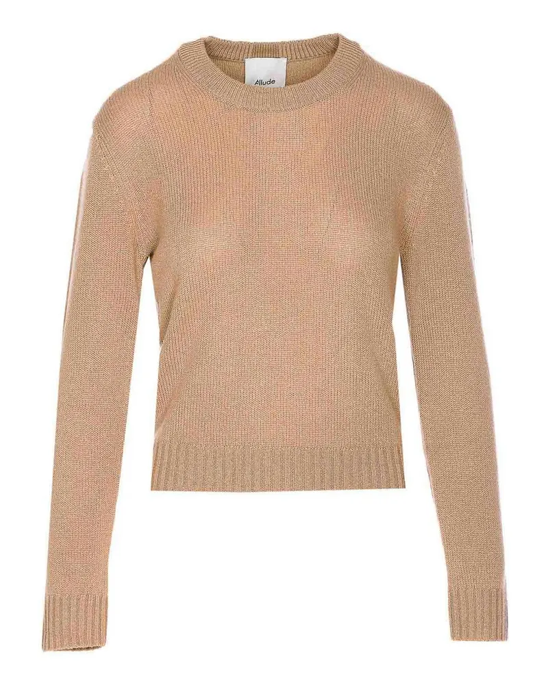 ALLUDE Rundhalspullover - Beige Beige