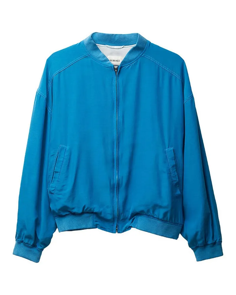 Versace Knielanger Mantel - Blau Blau