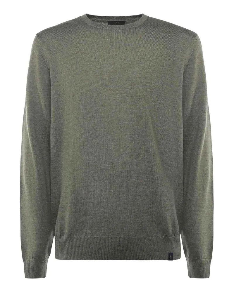 Fay Rundhalspullover - Grün Grün