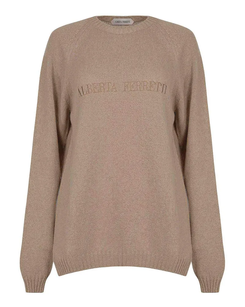 Alberta Ferretti Rundhalspullover - Camel Camel