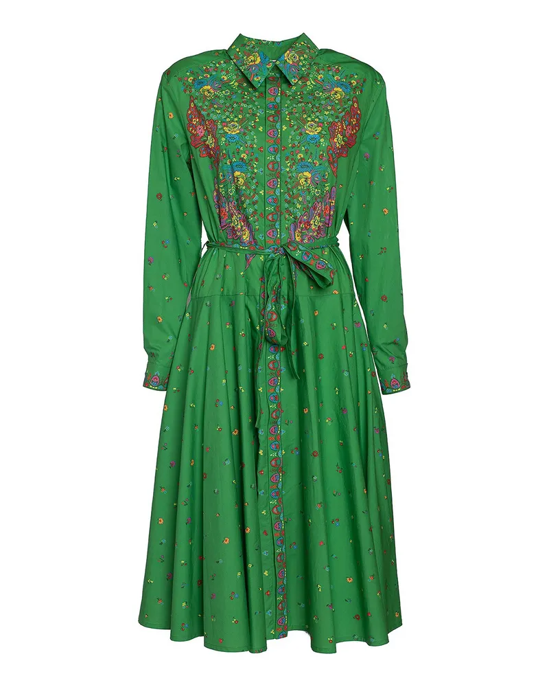 Kenzo Knielanges Kleid - Grün Grün