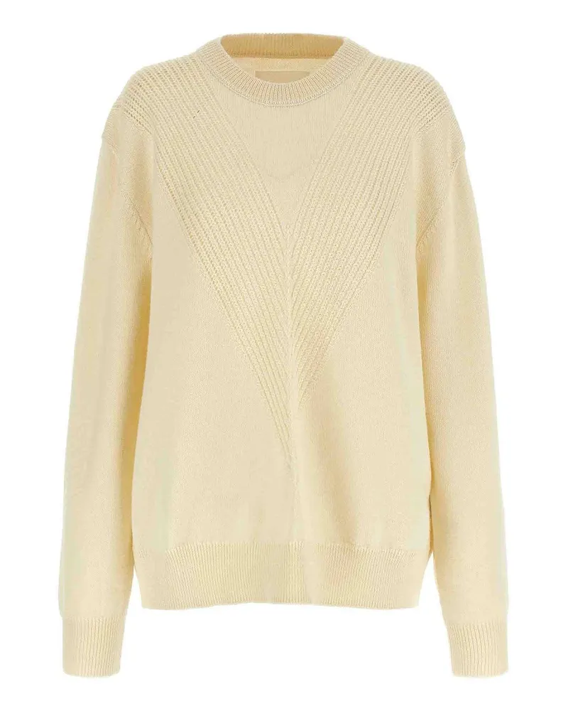 Jil Sander Rundhalspullover - Weiß Weiß