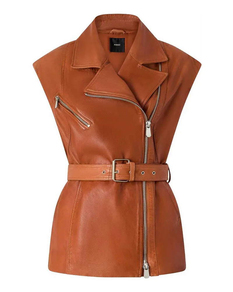 Pinko Lederjacke - Braun Braun